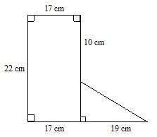 Find the area of the composite figure, which is not drawn to scale.