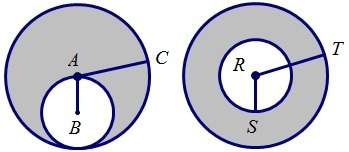 Can someone me?  in the circles shown, line ac is congruent and equal to line rt and l