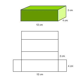 Look at the rectangular prism and its net. what is the surface area of this rectangular