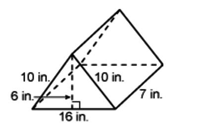 What is the surface area of the prism?  a. 480 in.^2 b. 116 in^2