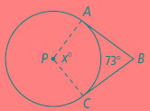 Ab and bc are tangents of circle p. what is the value of x?