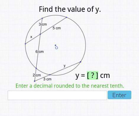 25 points- find the value of y. enter a decimal rounded to the nearest tenth.