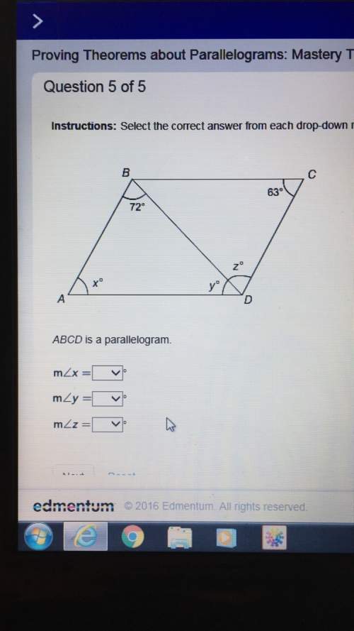 Abcd is a parallelogram  (see picture) x-(45) (56) (63) (72)  y-(45 (56) (63