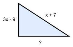 If the perimeter of the following triangle is 7x-2, what is the length of the unknown side?