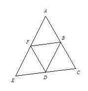 Show all the steps points b, d, and f are midpoints of the sides of triangle ace. ec=38 and df