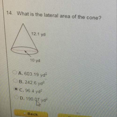 What is the lateral area of the cone
