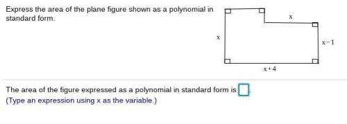 Express the area of the plane figure shown as a polynomial in standard form.