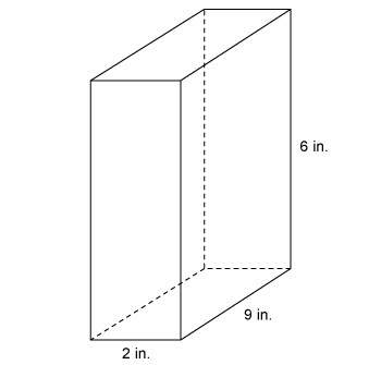 What is the volume of the right prism?  a. 17 in3 b. 68 in3 c. 108 in3