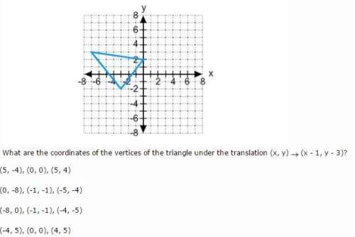 What are the coordinates of the vertices of the triangle under the translation