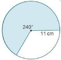 The circumference of the entire circle below is 69 cm (to the nearest whole number). what is the arc