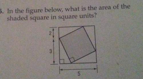 16. in the figure below, what is the area of theshaded square in square units?