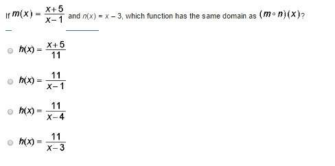 Which function has the same domain as (m•n)(x)
