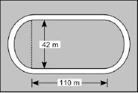 Arunning track in the shape of an oval is shown. the ends of the track form semicircles what i