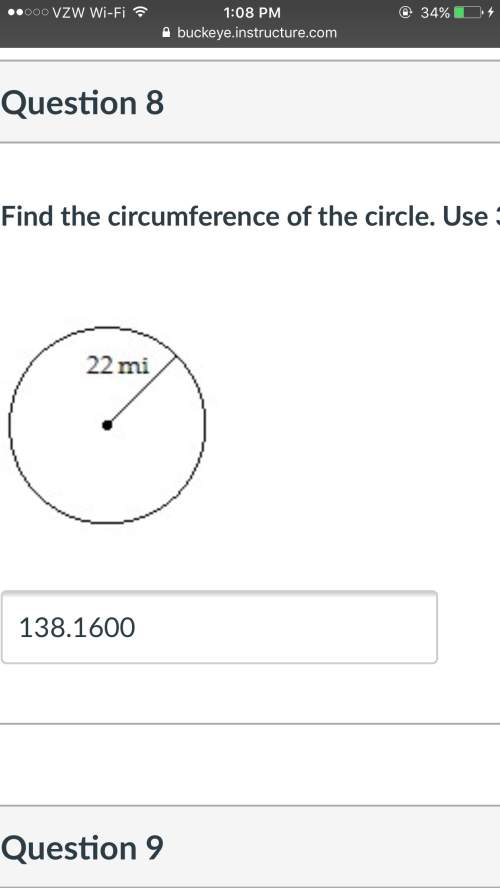 Find the circumference of the circle. question 8. use 3.14 for pie