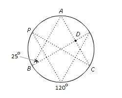Adesigner creates a circular ornament as shown. identify m∠adb. i keep getting confused