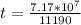 t = \frac{7.17 *10^{7}}{11190}