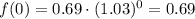 f(0) = 0.69\cdot(1.03)^{0}=0.69