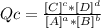 Qc=\frac{[C]^{c}*[D]^{d}  }{[A]^{a}*[B]^{b}  }