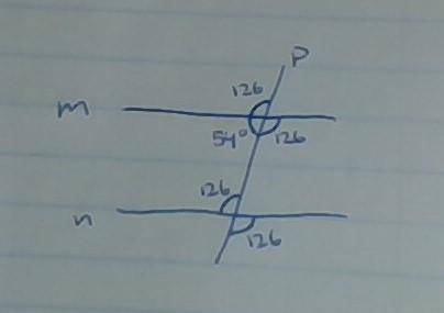 1. In this figure, line m is parallel to line n, and p is a

transversal. If one of the angles forme