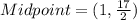Midpoint =( 1  , \frac{17}{2} ) \\