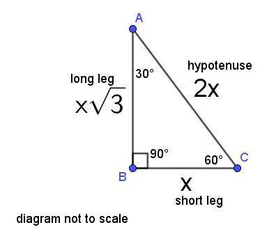 right triangle ABC has area 32√3cm^2. The measure of <A = 30, m<B=90. What is the length of BC
