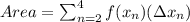 Area=\sum_{n=2}^{4}f(x_n)(\Delta x_n)