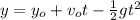y=y_o+v_ot-\frac{1}{2}gt^2
