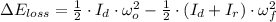 \Delta E_{loss} = \frac{1}{2}\cdot I_{d}\cdot \omega_{o}^{2} - \frac{1}{2}\cdot (I_{d}+I_{r})\cdot \omega_{f}^{2}