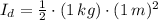 I_{d} = \frac{1}{2}\cdot (1\,kg)\cdot (1\,m)^{2}