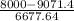 \frac{8000-9071.4}{6677.64}