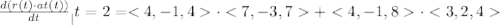 \frac{d(r(t)\cdot at(t))}{dt}_|t=2=\cdot +\cdot
