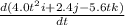\frac{d(4.0t^2i + 2.4j - 5.6tk)}{dt}