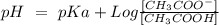 pH~=~pKa+Log\frac{[CH_3COO^-]}{[CH_3COOH]}