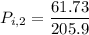 P_{i, 2} = \dfrac{61.73 }{ 205.9 }