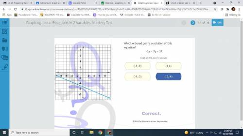 Which ordered pair is a solution of the equation -3x-7y=37
