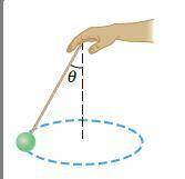 If, instead, the ball is revolved so that its speed is 3.7 m/s, what angle does the cord make with t