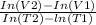 \frac{In(V2) - In(V1)}{In(T2)-ln(T1)}