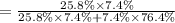 = \frac{25.8\% \times 7.4\%}{25.8\% \times 7.4\% + 7.4\% \times 76.4\%}