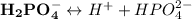 \mathbf{H_2PO^{-}_4} \leftrightarrow H^+ + HPO^{2-}_4