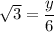 \sqrt{3}=\dfrac{y}{6}