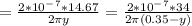 = \frac{2*10^-^7 * 14.67}{2\pi y} =  \frac{2*10^-^7 * 34}{2\pi(0.35 - y)}
