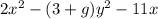 2x^{2}-(3+g)y^{2}-11x