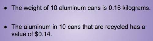 If a family threw away 2.4 Kg of aluminum￼ in a month,￼ how many cans did they throw away?