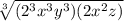 \sqrt[3]{(2^3x^3y^3)(2x^2z)}