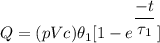 Q= (pVc)\theta_1 [1-e^{\dfrac {-t}{ \tau_1}}]
