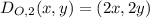 D_{O,2} (x,y) = (2x, 2y)