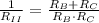 \frac{1}{R_{II}} = \frac{R_{B}+R_{C}}{R_{B}\cdot R_{C}}