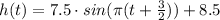 h(t)=7.5\cdot sin(\pi (t+\frac{3}{2}))+8.5