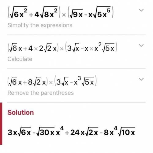 PLS HELP, URGENT!!

What is the following simplified product? Assume x >/= 0. ( sqrt 6x^2 +4 sqrt