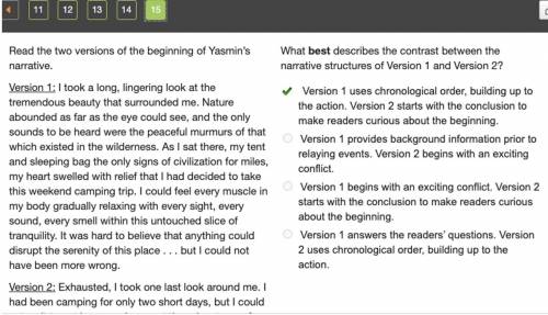 Read the two versions of the beginning of Yasmin’s narrative. Version 1: I took a long, lingering lo